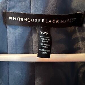 White House Black Market blue velvet burnout sleeveless top 10P